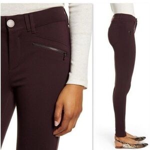 Wit & Wisdom ab-solution side zip burgundy maroon skinny leggings